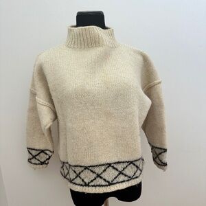 VINTAGE JOSEPH TRICOT LONDON HAND KNIT CROPPED HEAVY WOOL SWEATER SML